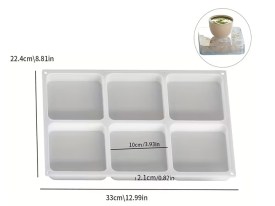 Molde silicona 6 posavasos rectangulares